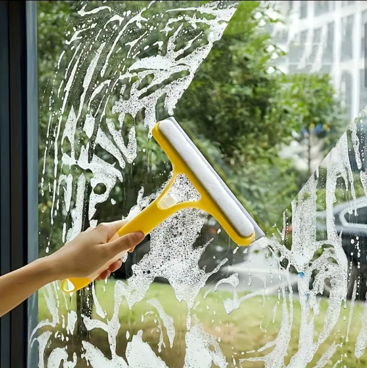 3-in-1 Multifunctional Handheld Window Cleaner with Sprayer,   Glass, Mirror, Tile, and Car Windshield Cleaning Tool -