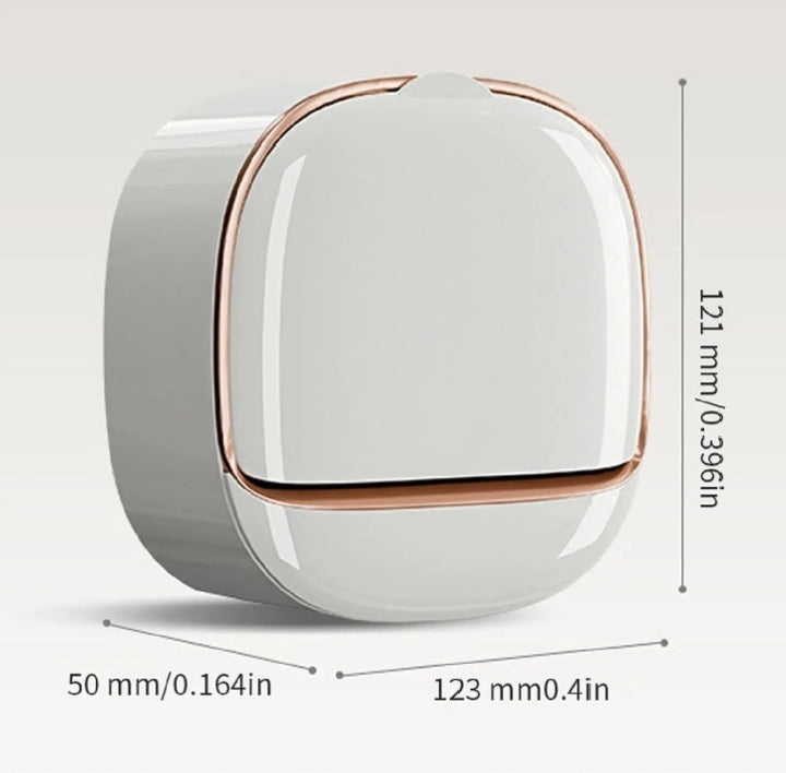 Wall Mounted Soap Holder with Lid and Tray (Comes with Free Self Adhesive Wall Hook